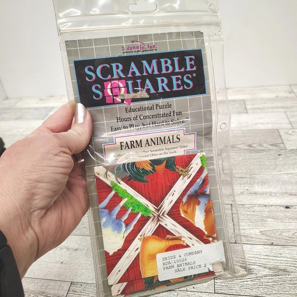 Scramble Squares Puzzle – Farm Animals – Vintage Brain Teaser Ages 4–104‎
